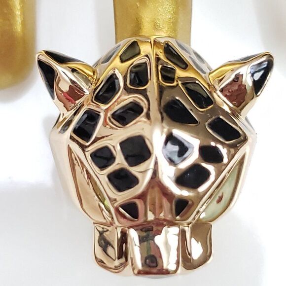 New! FP Panthere Gold Plated Cocktail Statement Ring - Picture 13 of 16